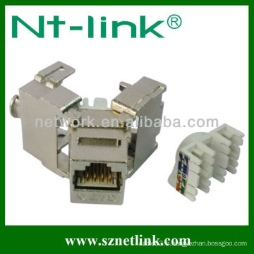 Vieux type 180 degrés cat 5e rj45 stp keystone jack